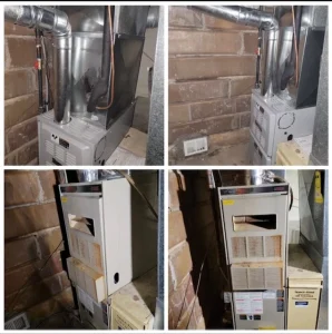 Collage comparison of furnace replacement